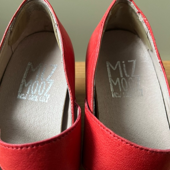 Miz Mooz Pretty Coral-Red Mary Jane Pumps - Picture 6 of 9